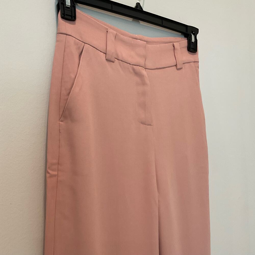 Revolve LITA by Ciara High Waist Wide Leg Trousers Pink Lotus Nwt - Picture 3 of 7